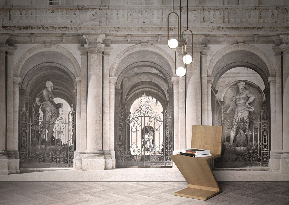 Nereid 3d Tapete mit antikem Ambiente