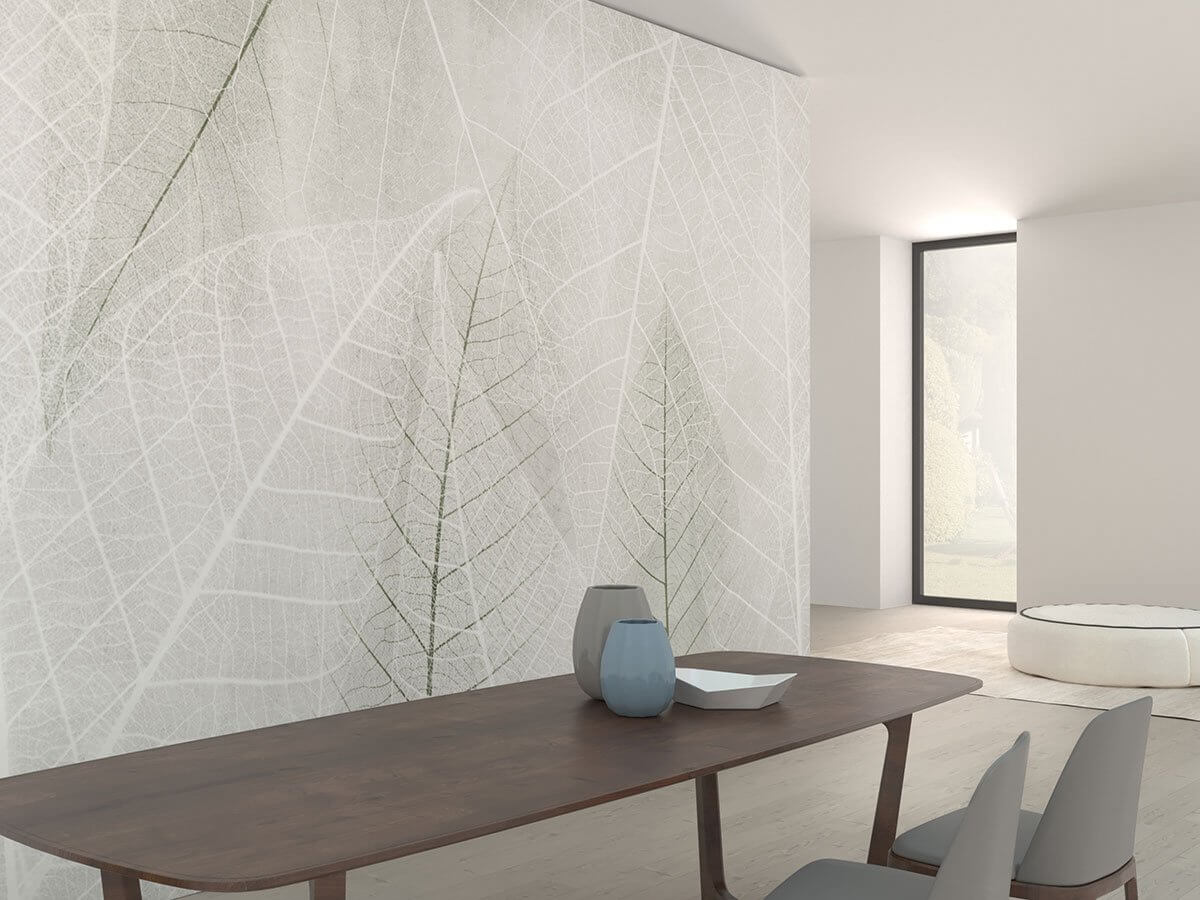 Tapete mit reinen transparenten Blättern