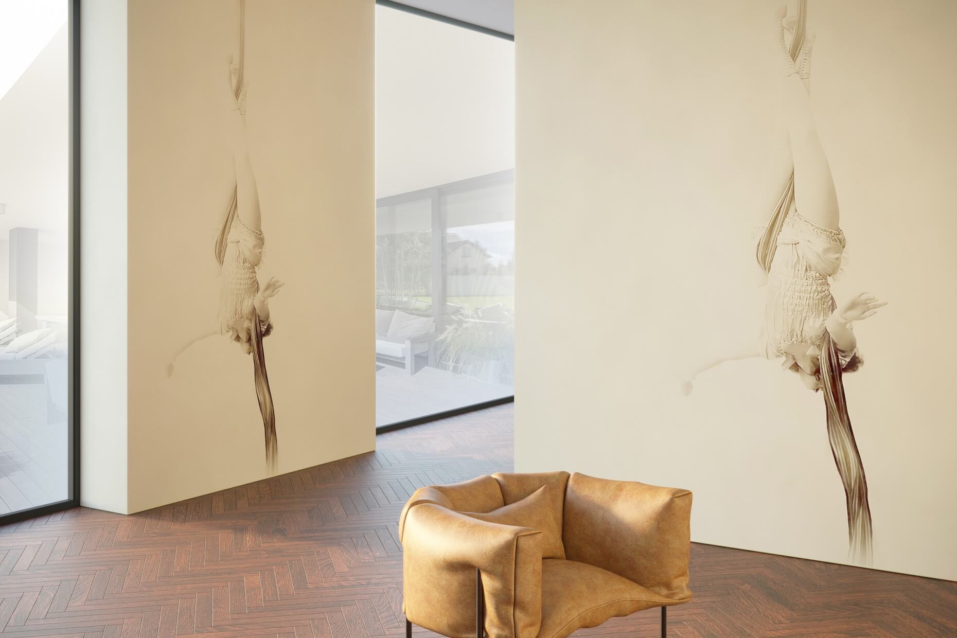 elfenbeinfarbenes Zimmerflattern