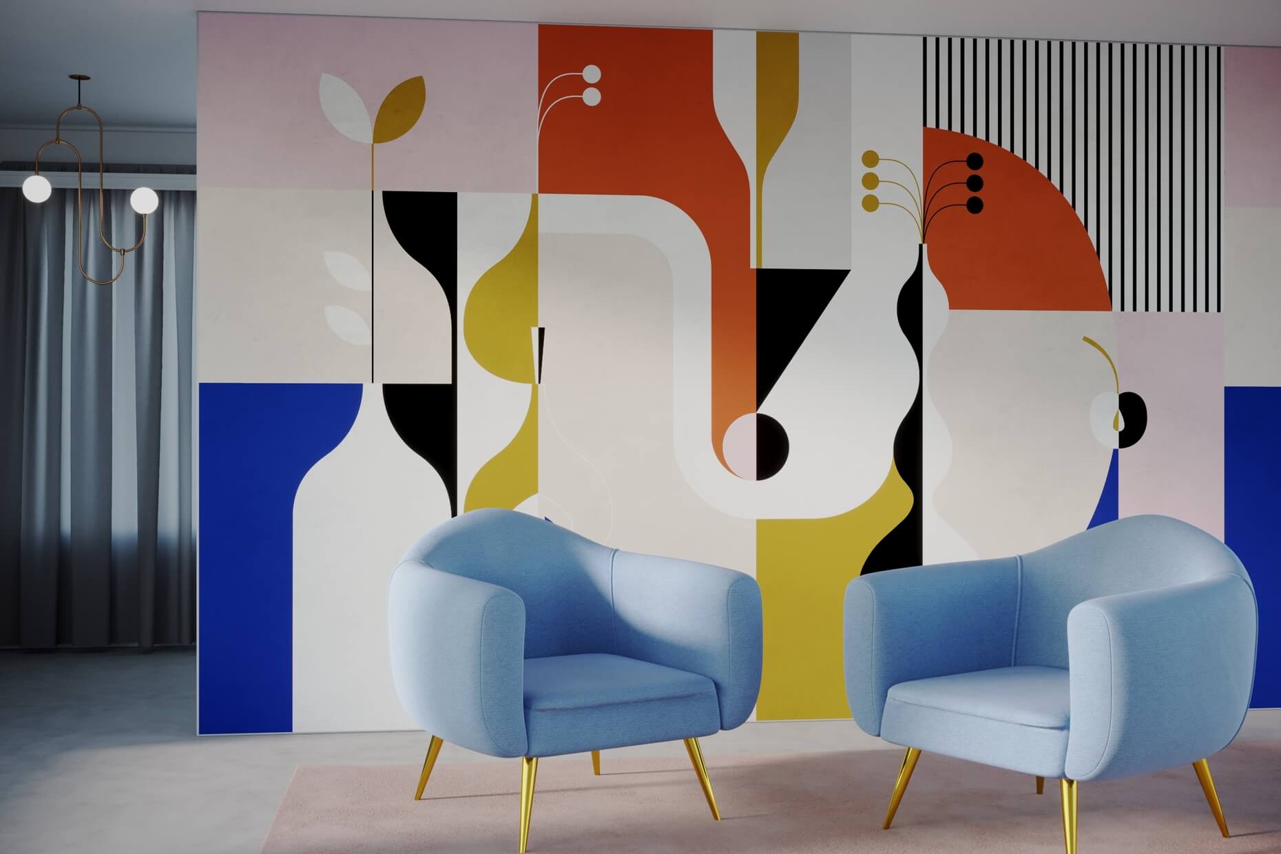 Simuos 70er-Jahre-Tapete mit modernem Twist