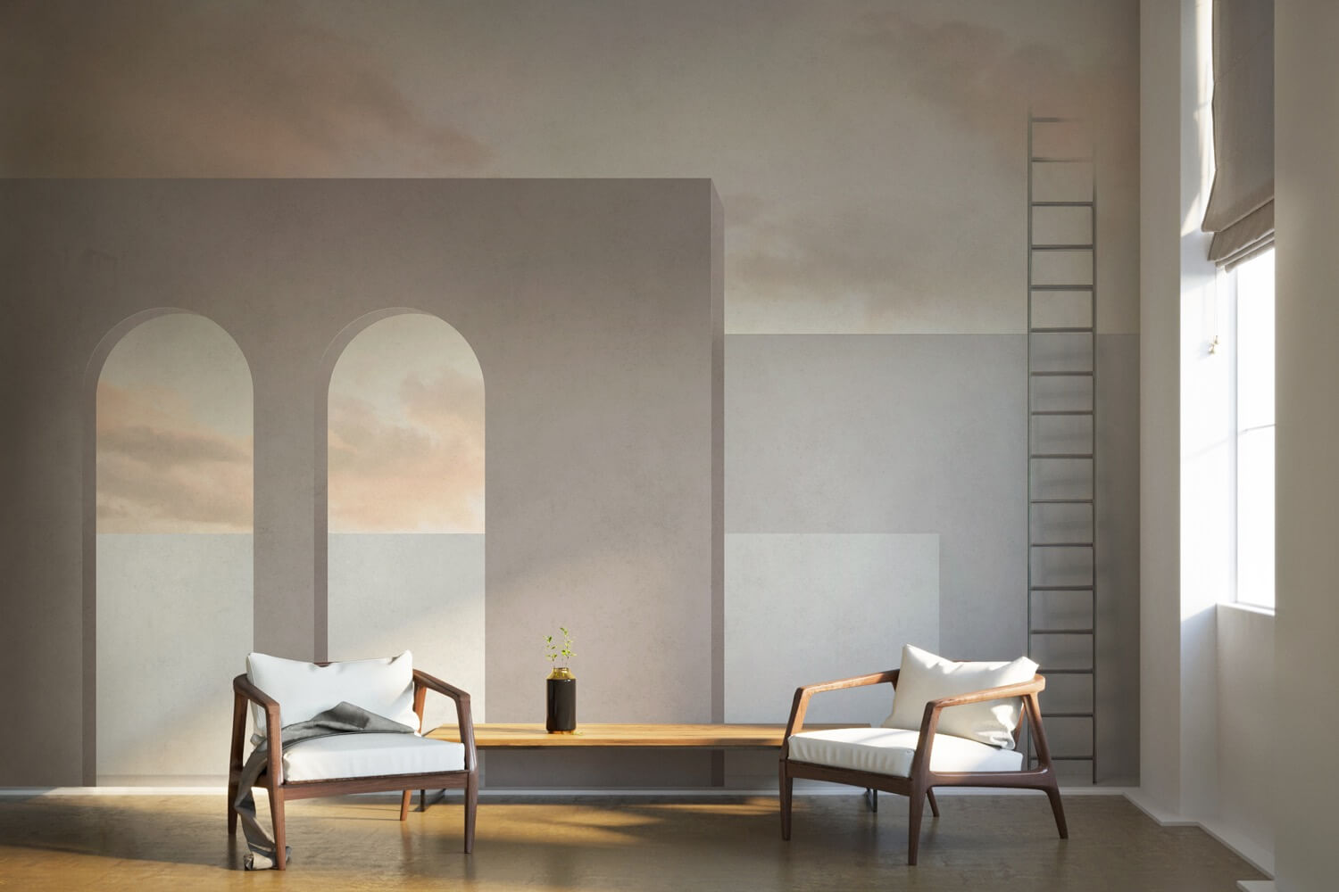 Vanille grau wohnzimmer 3d tapete