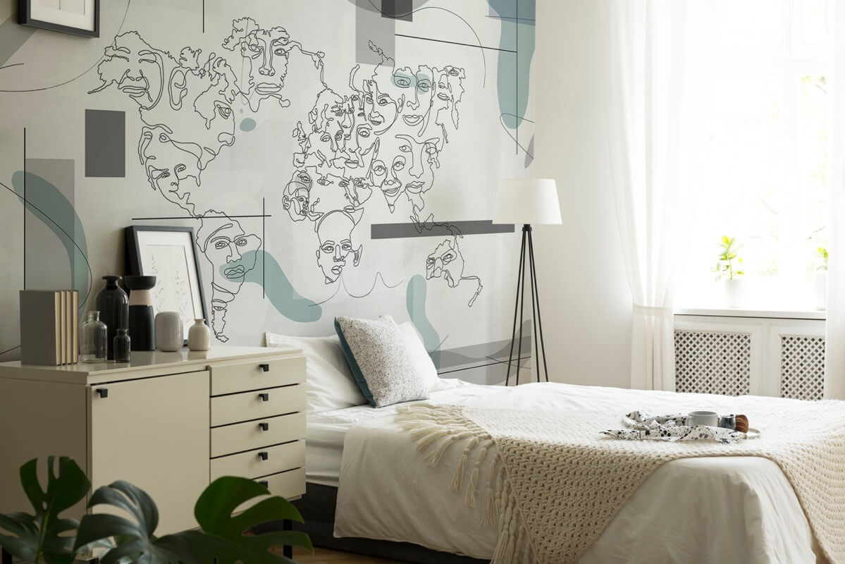 Gesichter kalt Schlafzimmer Tapete