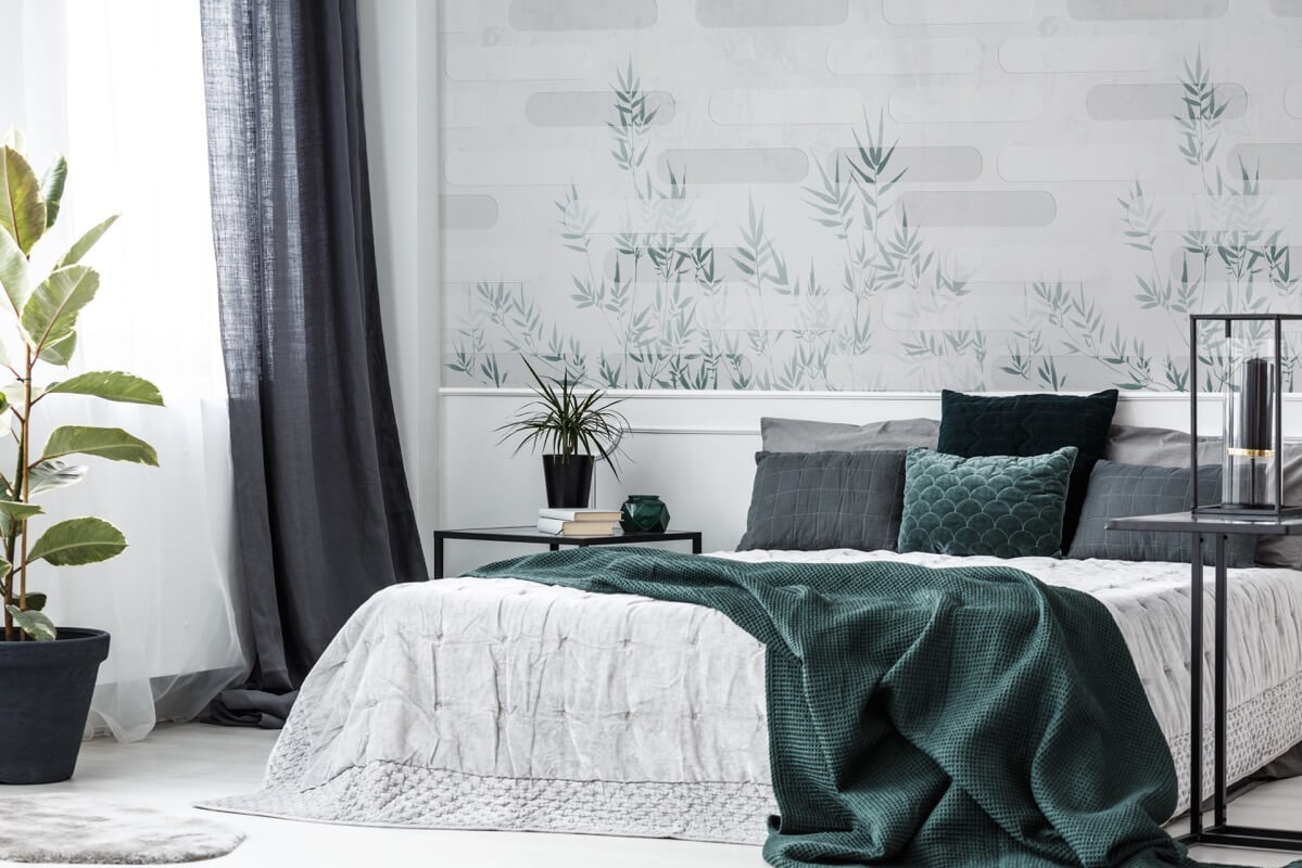 kyoto schlafzimmer tapete grüne version