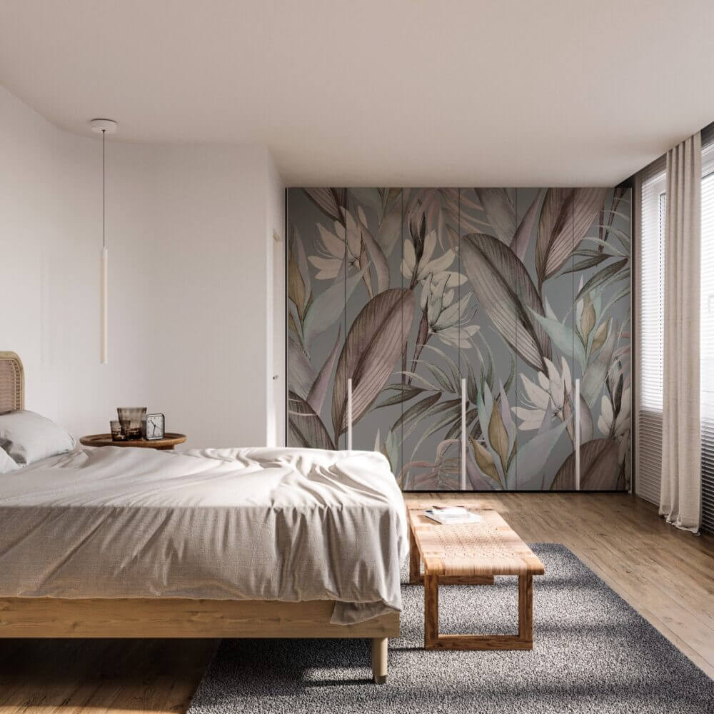 armadio con carta da parati tropic by cartilla