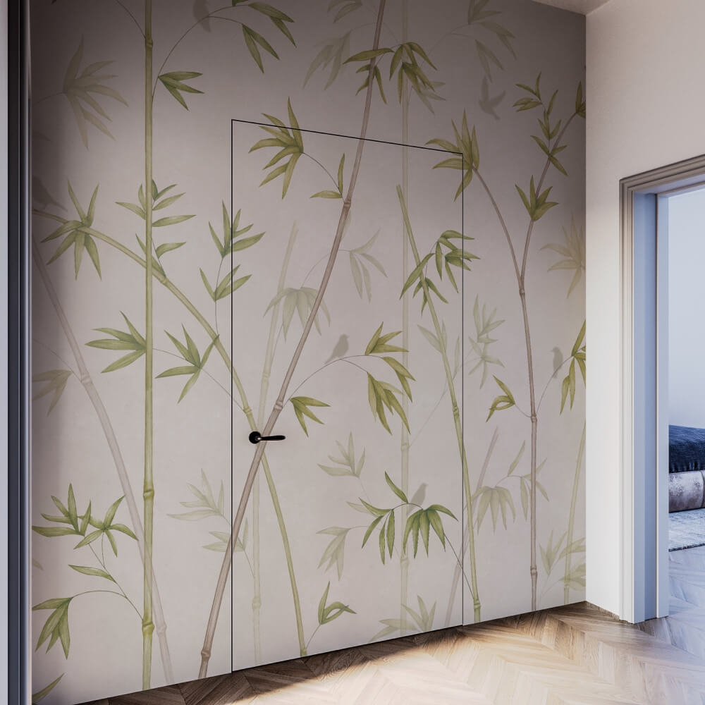 Flügeltür mit Tapete suzume natur
